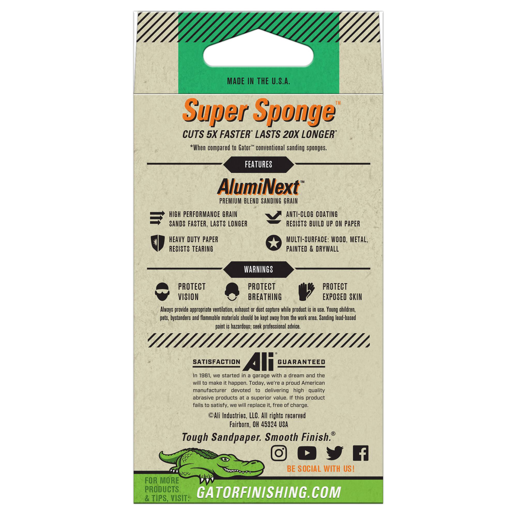Gator® Super Sponge™ Medium 80 Grit Sanding Sponge